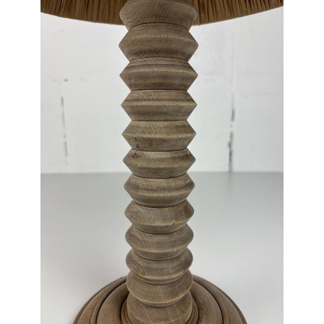 Wood Mid-Century Modern French Brutalist Wood Turned Table Lamp by Charles Dudouyt, 1950s For Sale - Image 7 of 16