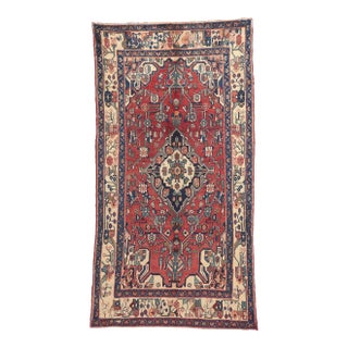 Mid 20th Century Vintage Persian Hamadan Rug - 04'07 X 08'07 For Sale