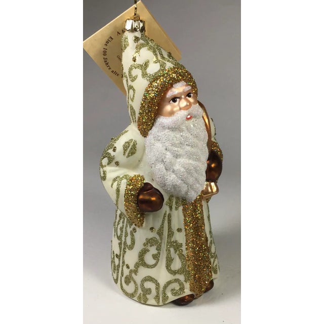 2000’s Mouth Blown Santa Ornament “Ritzy Holiday” by Ino Schaller For Sale - Image 10 of 13