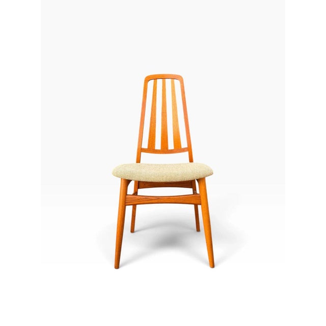 Set of Six Niels Koefoed Eva Dining Chairs for Koefoeds Hornslet | Danish Modern Teak | Kvadrat Hallingdal Wool Seats For Sale - Image 6 of 15