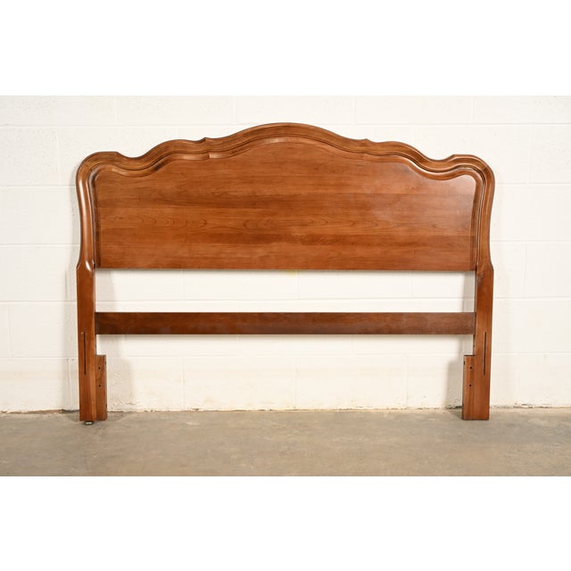 Kindel Furniture French Provincial Louis XV Cherry Wood Full Size Headboard, Circa 1960s For Sale - Image 9 of 9