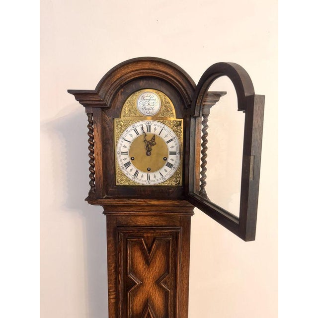 Antique Oak Grandmother Clock, 1900 For Sale - Image 4 of 7