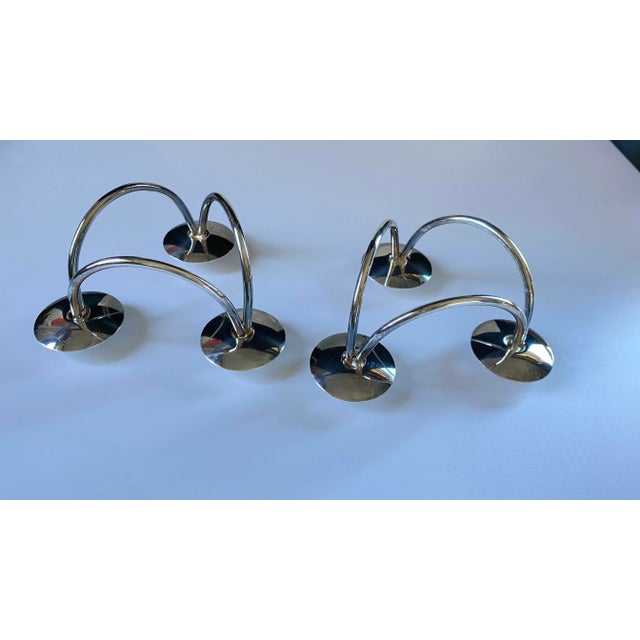 1960s 1960’s Berg of Denmark Mid-Century 3 Arms Silver Plated Candle Stick Holder For Sale - Image 5 of 11