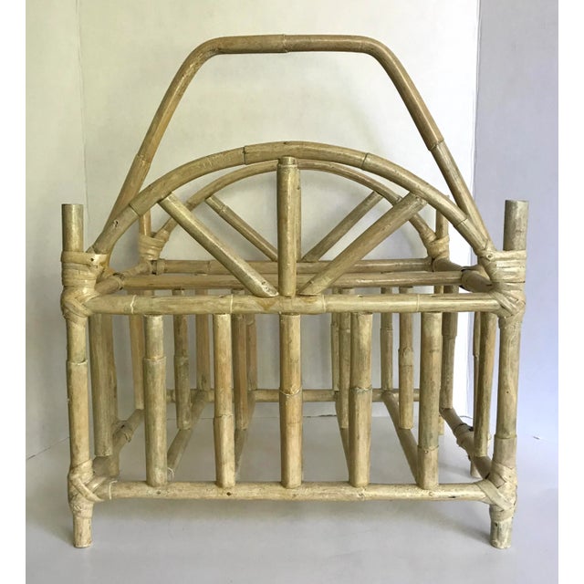 Early 20th Century Vintage Asian Chinoiserie Bamboo Magazine Rack For Sale - Image 5 of 6