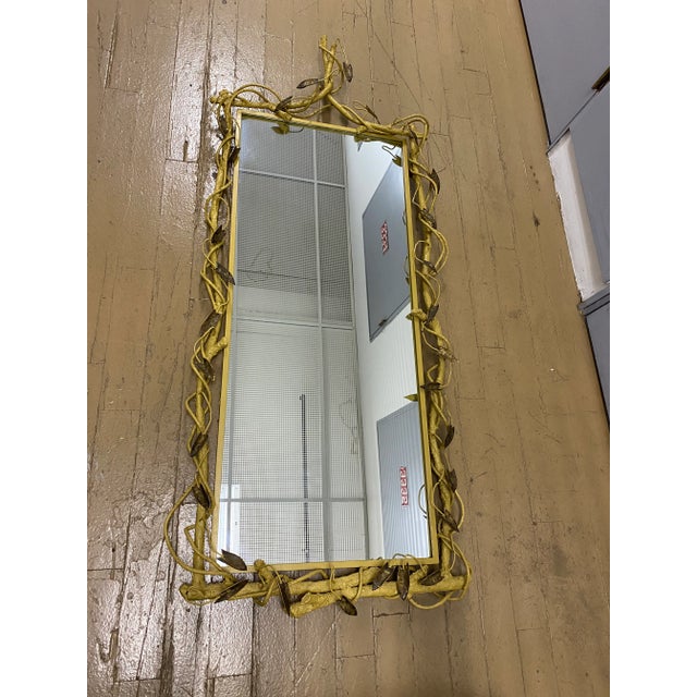 Mid-Century Italian Iron Tole Console and Mirror Set - 2 Pieces For Sale - Image 10 of 13