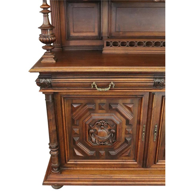 Mahogany Henry II-Style Buffet For Sale - Image 9 of 12