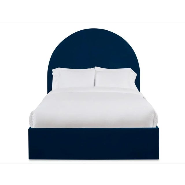Casa Cosima Poppy King Bedframe, Navy Velvet For Sale - Image 4 of 4
