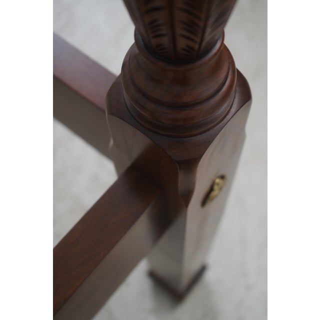 Brown Henkel Harris Walnut Queen Size Poster Bed For Sale - Image 8 of 16
