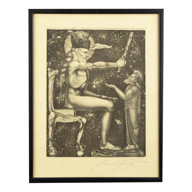 Ernst Fuchs, Samson, Etching, 1967 For Sale
