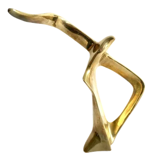 Mid Century Brass Bird Statue Soaring Seagull Sculptural Bird in Flight Vintage