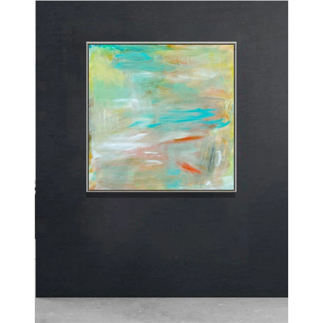 Textile "Koi Pond" by Trixie Pitt Large Abstract Expressionist Coastal Painting For Sale - Image 7 of 12