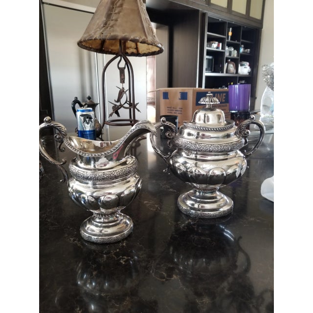 Antique American Coin Silver Milk Pitcher and Sugar Pot For Sale - Image 4 of 6
