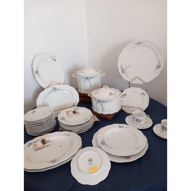 New 1980s Porcelain With Flowering Branch - Set of 50 Pieces For Sale - Image 15 of 18