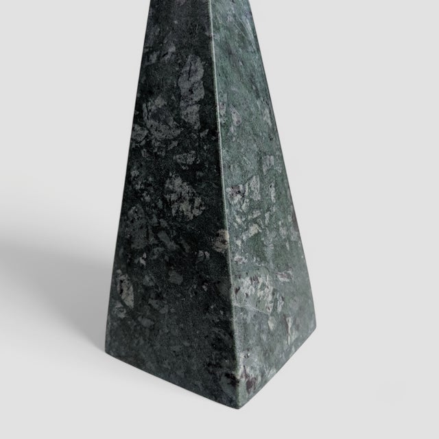 Late 20th Century Vintage Neoclassical Grand Tour Green Marble Obelisk For Sale - Image 5 of 9