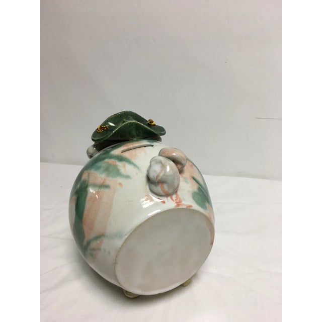 White Vintage Pottery Piggy Bank For Sale - Image 8 of 11