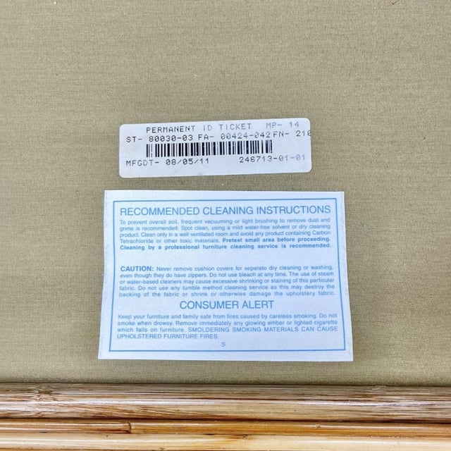 Wood Vintage Sculptural Rattan and Cane Sofa After Jean-Michel Frank For Sale - Image 7 of 11