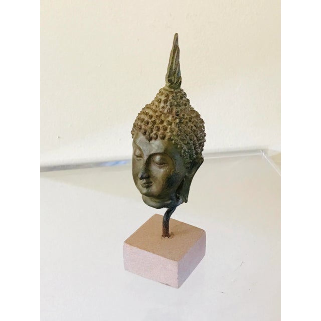 19/20th Century Thai Bronze Buddha Head For Sale - Image 11 of 12