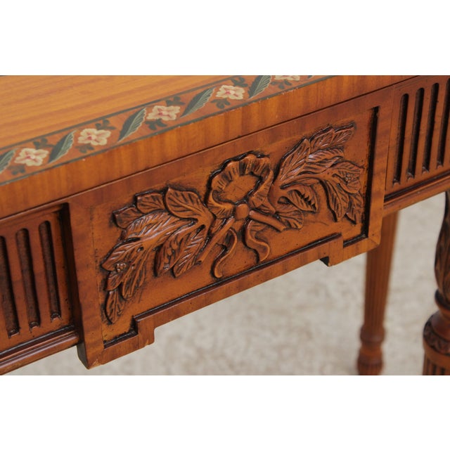 Brown Maitland Smith Adams Satinwood 1 Drawer Console Table For Sale - Image 8 of 18