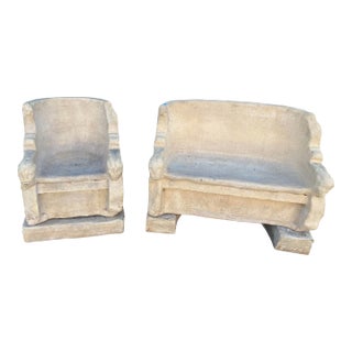 1920s Italian Terra Cotta Co. Childrens Garden Benches - Set of 2 For Sale