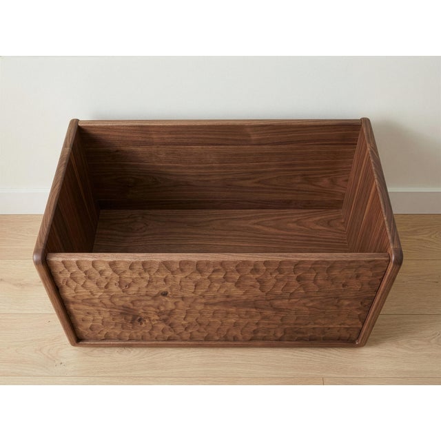 Brown Hand-Chiseled Organic Black Walnut Toy Chest / Sculptural Bench For Sale - Image 8 of 8