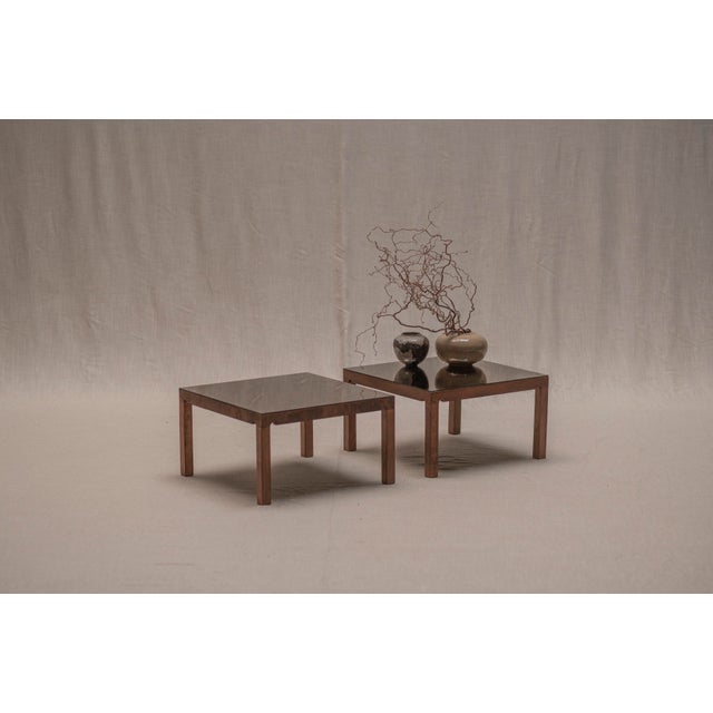 Mid-Century Modern Side Tables with Smoked Mirror Tops, 1970s, Set of 2 For Sale - Image 17 of 17