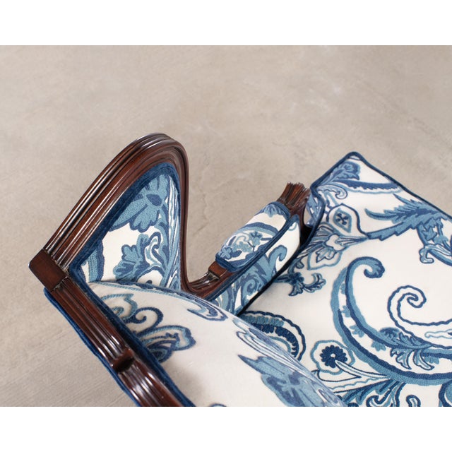 Louis XV Style Wingback Bergere Á Oreilles Crewel Work For Sale - Image 13 of 18