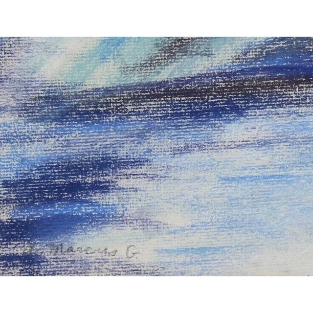 Entitled "Day Break Over Water, Puerto Rico" this 1962 abstracted pastel landscape is by New York artist and art collector...