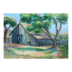 California Farm Landscape With Wooden Barn by Irma "Edy" Caprini