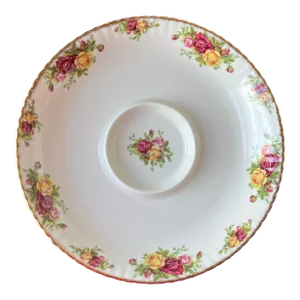 Royal Albert Old Country Roses Chip & Dip Round Serving Bowl
