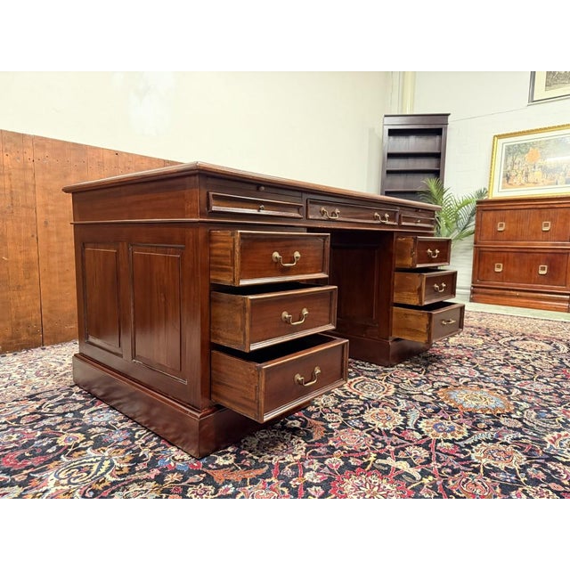 English Desk in Teak with Leather For Sale - Image 13 of 18