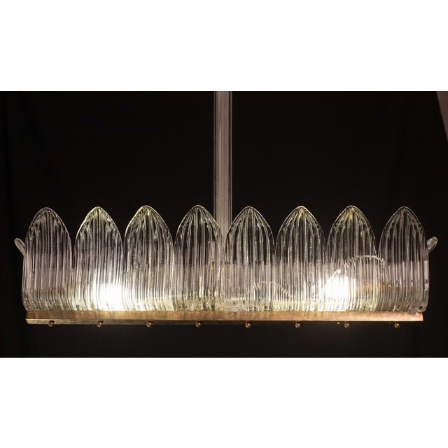 Set of 2 Large Art Decò Chandelier by Barovier E Toso, Murano Glass, 1940 For Sale - Image 9 of 12