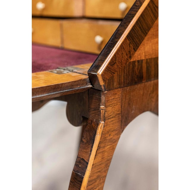 Italian Italian 19th Century Walnut and Mahogany Writing Table with Slant Front Desk For Sale - Image 3 of 14