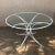 1950s Metal Faux Bamboo Glass Patio Dining Table For Sale - Image 9 of 9