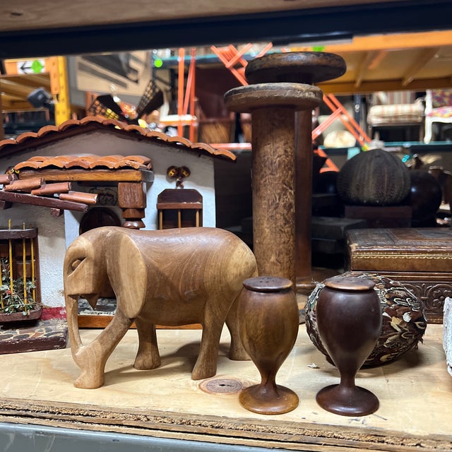 Rustic European 1970s Danish Style Wooden Salt and Pepper Shakers For Sale - Image 3 of 8