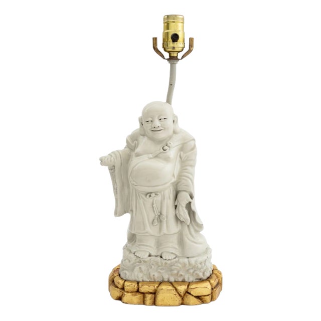 Chinese Blanc De Chine Buddha Sculpture as Lamp For Sale