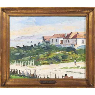 Jose Ribeiro, Coastal Landscape, Oil on Wood Laminate For Sale