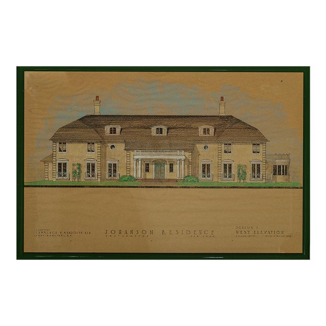 Johanson Residence Southampton, Long Island Pastel For Sale