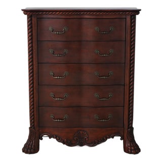 Victorian Style Mahogany Finish 5 Drawer Chest For Sale