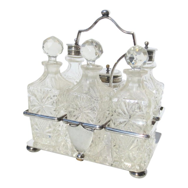 Late 19th Century Silverplate Cruet Set - 7 Pieces For Sale