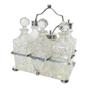 Late 19th Century Silverplate Cruet Set - 7 Pieces