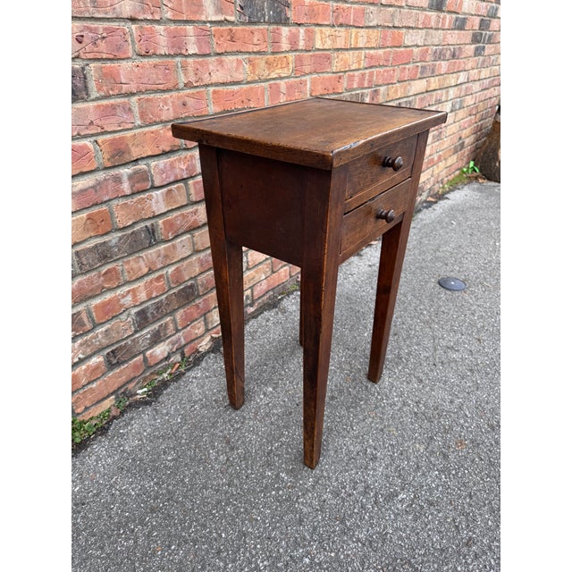 Brown 19th Century French Country Two Drawer Side Table For Sale - Image 8 of 12