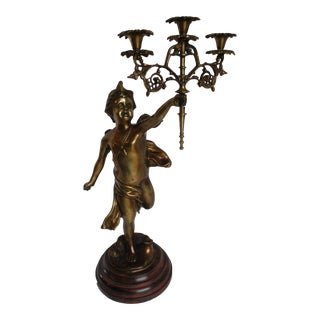 Large Bronze Cherub Candelabra For Sale