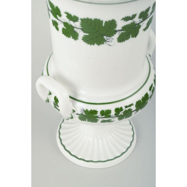 Porcelain Vine-Leaf Pattern Vase on Foot from Meissen, 1992 For Sale - Image 3 of 5