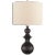 Saxon Large Table Lamp in Metallic Black with Cream Linen Shade Designer: kate spade new york Height: 37.75" Shade Detail:...