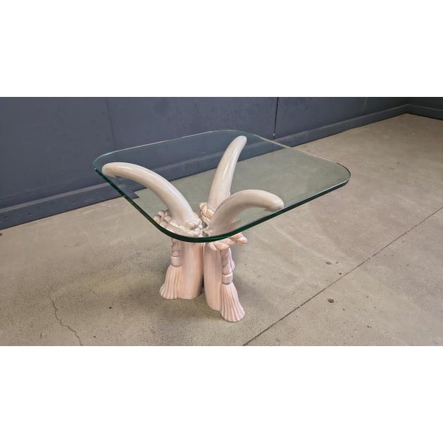 1980s Vintage Faux Tusk Side Table from Sergio Longione, 1980s For Sale - Image 5 of 12