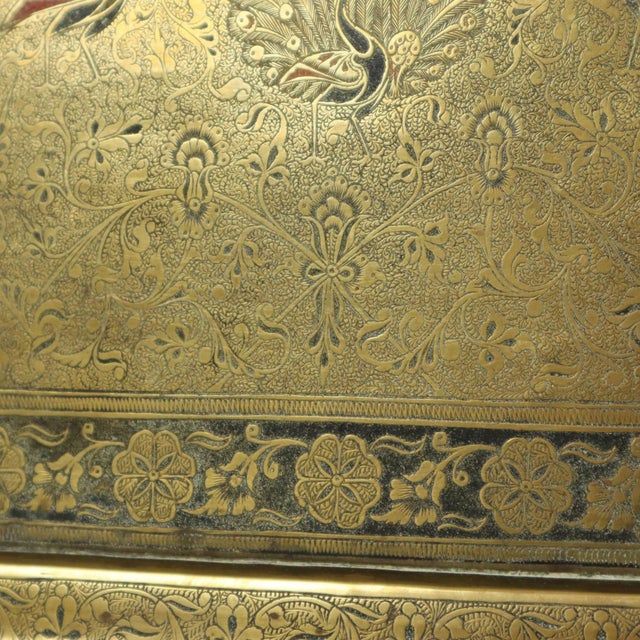 Vintage Brass Tray with Peacock Decoration, 1950s For Sale - Image 12 of 18