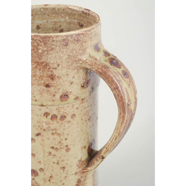 Rustic European Studio Potter Stoneware Pitcher with Rustic Glaze, 1980s For Sale - Image 3 of 5