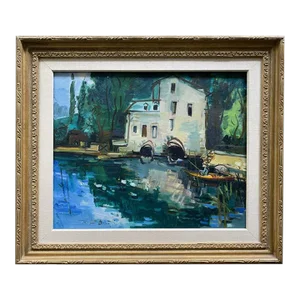 Roger Bertin 1950's French Country Landscape Painting
