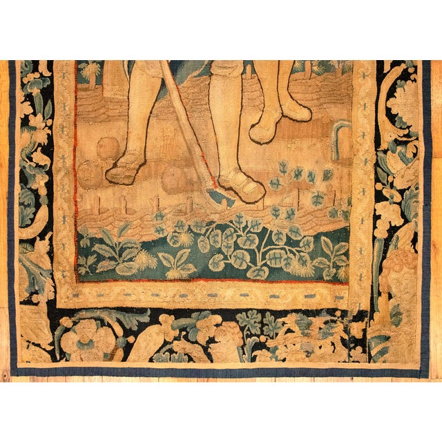 Rustic 17th Century European Rustic Tapestry For Sale - Image 3 of 6