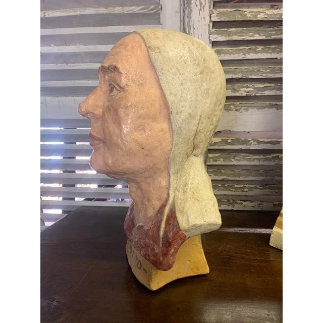 Italian Italian Stamped Giotta Terracotta Statue – Vintage Clay Sculpture For Sale - Image 3 of 7